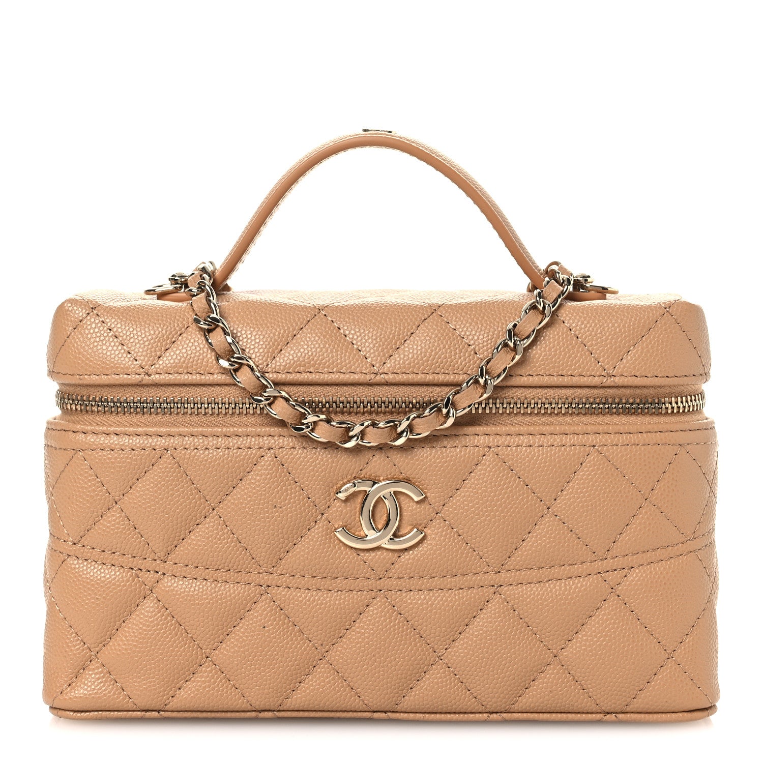 Chanel Caviar Quilted Trendy Handle Slim Vanity Beige 1 of 11
