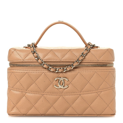 Chanel Caviar Quilted Trendy Handle Slim Vanity Beige 1 of 11