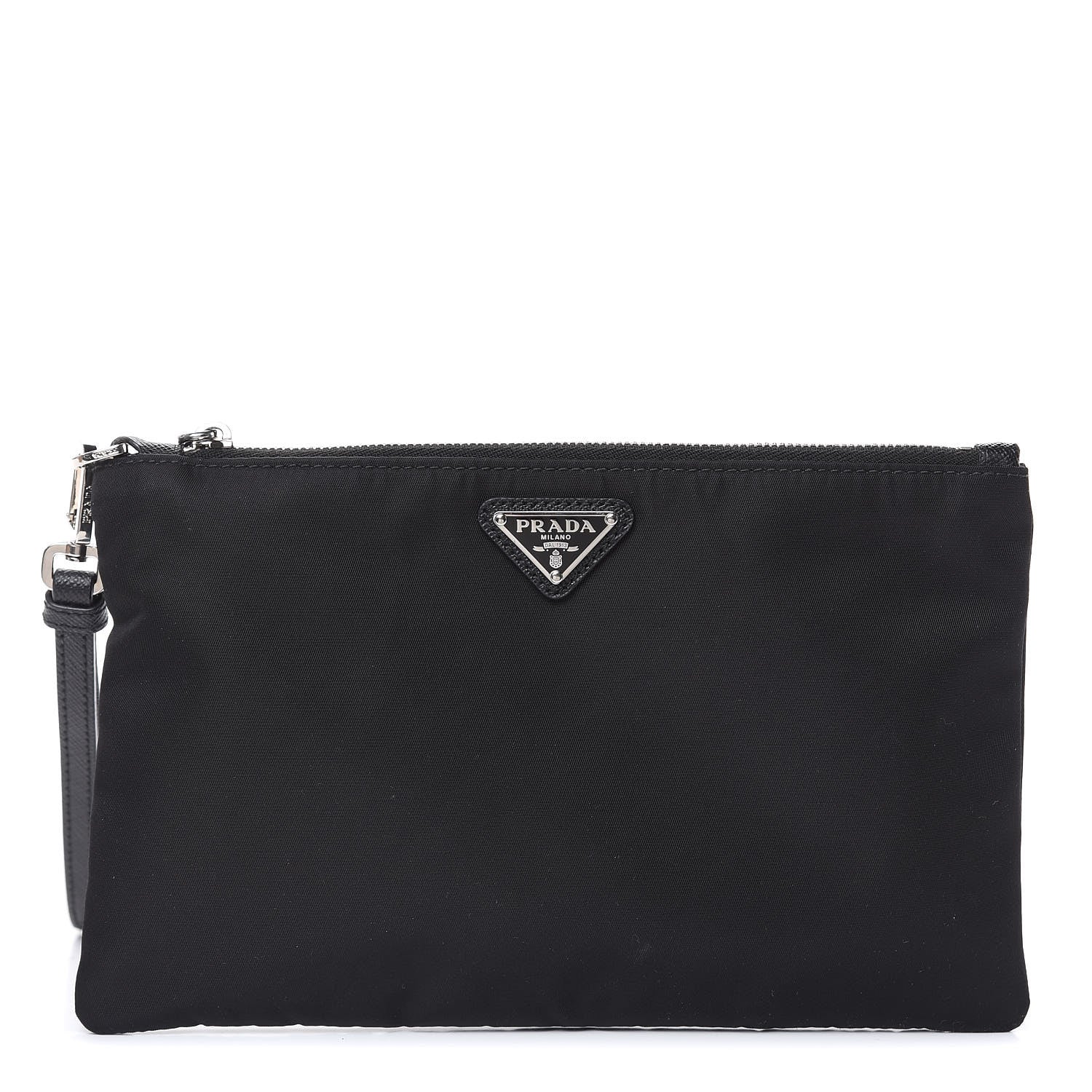 Prada Tessuto Nylon Saffiano Wristlet Black 1 of 7