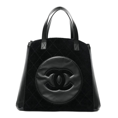 Chanel Terry Cotton CC Beach Tote Towel Set Black 3 of 11
