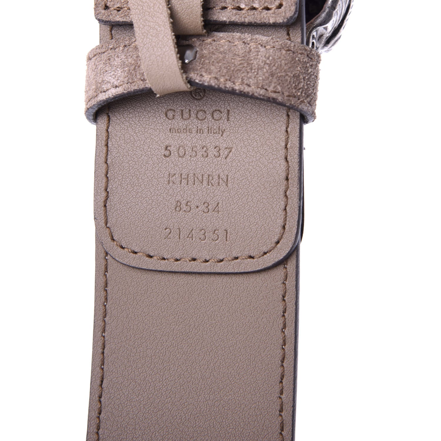 Gucci GG Supreme Monogram Suede Dionysus 40mm Belt 85 34 Beige Taupe 3 of 5
