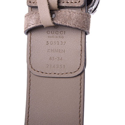 Gucci GG Supreme Monogram Suede Dionysus 40mm Belt 85 34 Beige Taupe 3 of 5