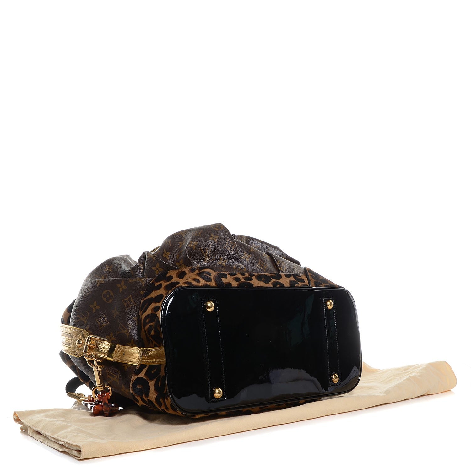 Louis Vuitton Monogram Leopard Pleated Steamer Bag 4 of 7