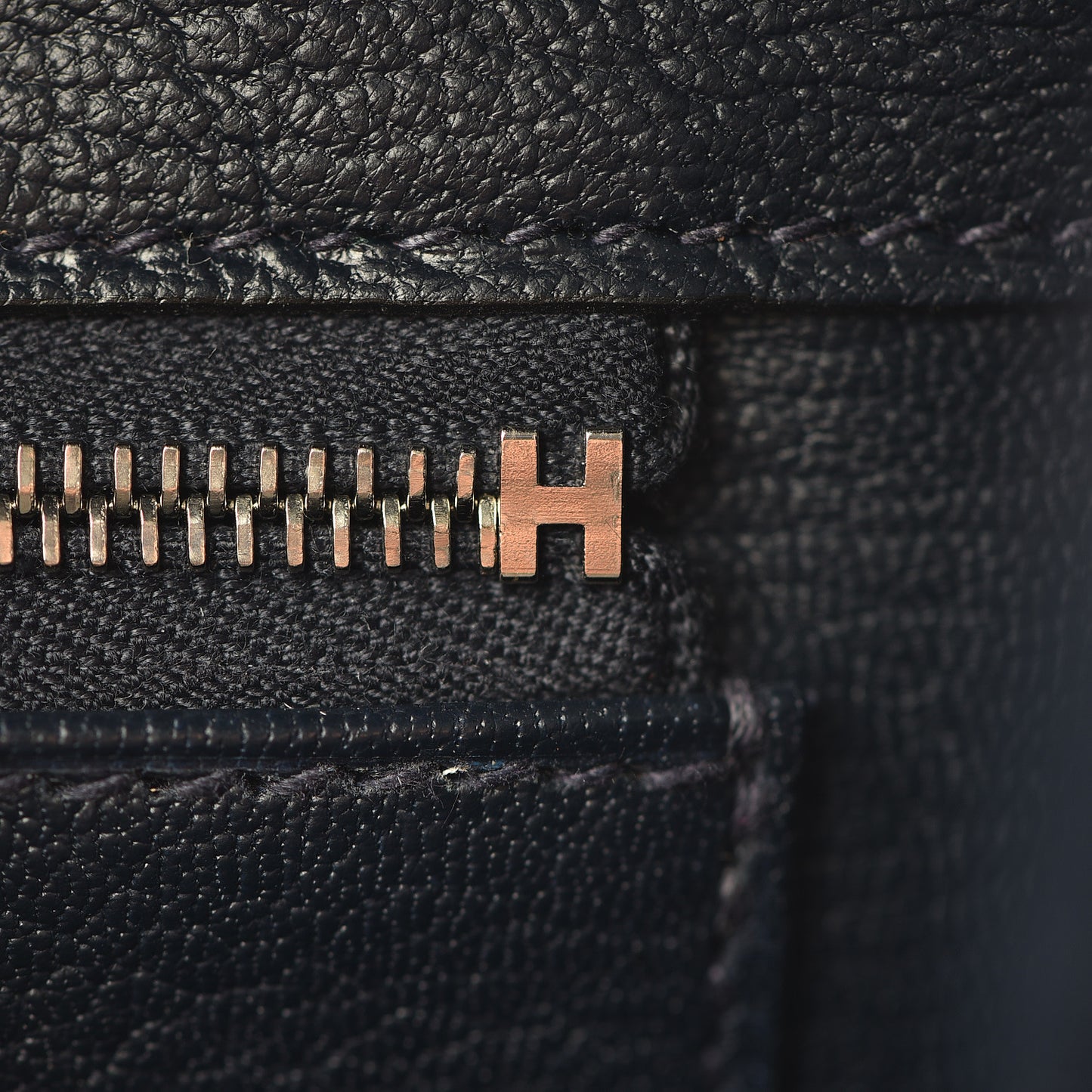 Ostrich Horseshoe Birkin 25 Gris Agate Bleu Marine