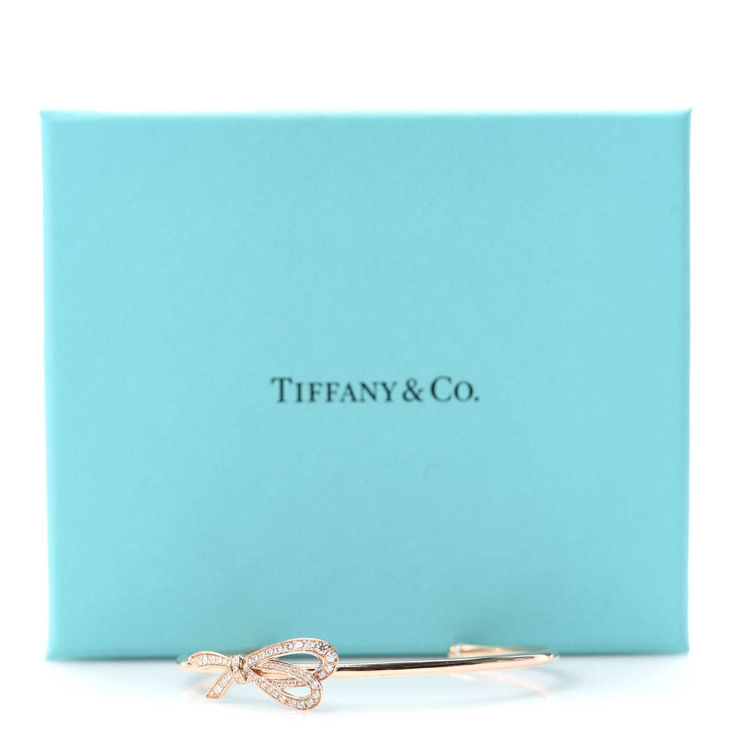 18K Rose Gold Diamond Bow Cuff Bracelet