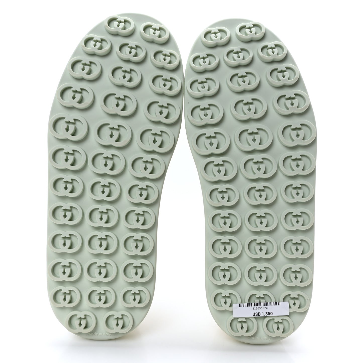 Canvas Lame Crystal GG Monogram Womens 1977 Tennis Sneakers 38.5 Medium Cream Mystic White