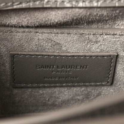 Saint Laurent Calfskin Crocodile Embossed Medium Monogram Sunset Fog 7 of 10