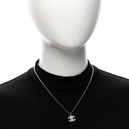 Chanel Crystal Timeless CC Necklace Silver 2 of 5