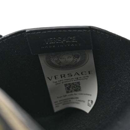 Versace Coated Canvas Calfskin LA Greca Envelope Pouch Black Green Beige 6 of 6