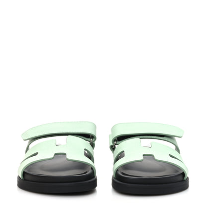 Hermes Epsom Womens Chypre Sandals 36.5 Vert Jade 2 of 9