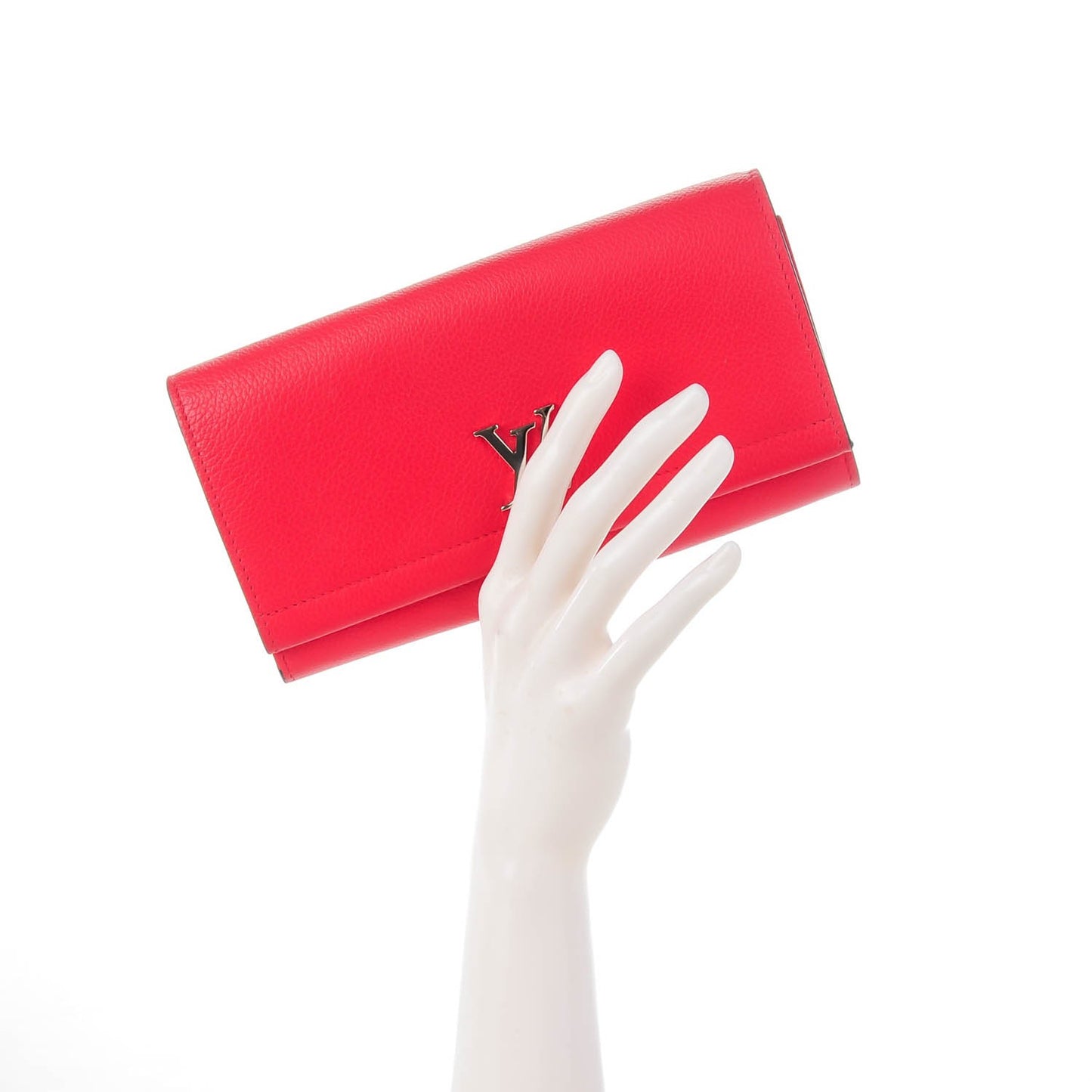 Calfskin Lockme II Wallet Poppy