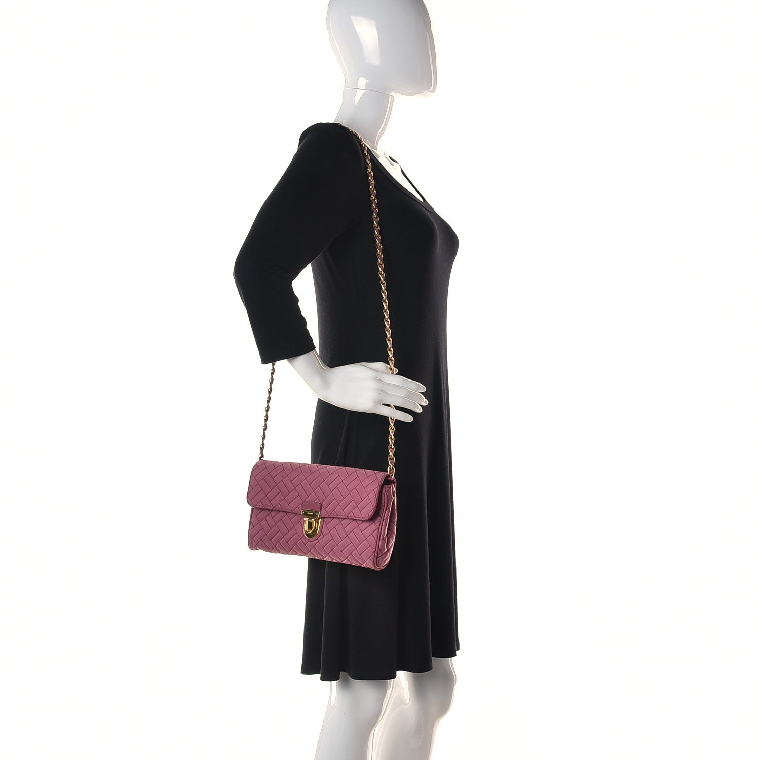 Prada Tessuto Nylon Impuntura Flap Chain Bag Bruyere 2 of 9