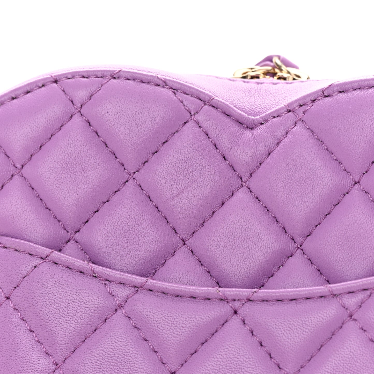 Lambskin Quilted CC In Love Heart Bag Purple