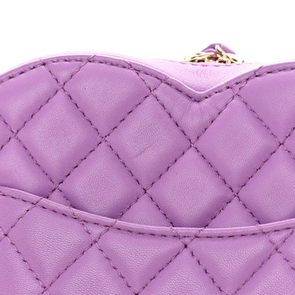 Chanel Lambskin Quilted CC In Love Heart Bag Purple 11 of 11