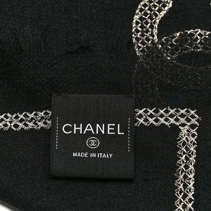 Chanel Cashmere CC Scarf Black 7 of 7