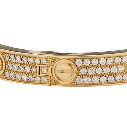 Cartier 18K Yellow Gold Diamond LOVE Paved Bracelet 18 3 of 9