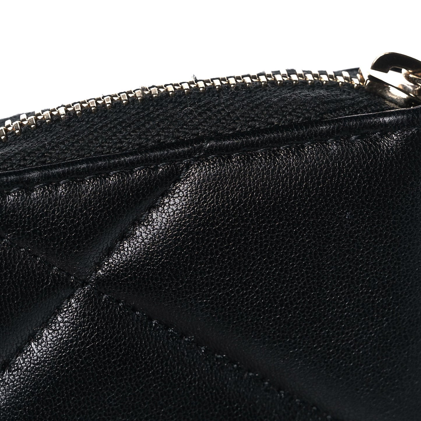 Lambskin Quilted Chanel 19 Zip Around Coin Purse Wallet Black