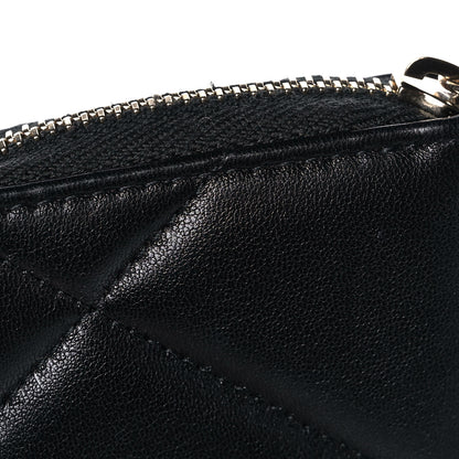 Chanel Lambskin Quilted Chanel 19 Zip Around Coin Purse Wallet Black 11 of 12
