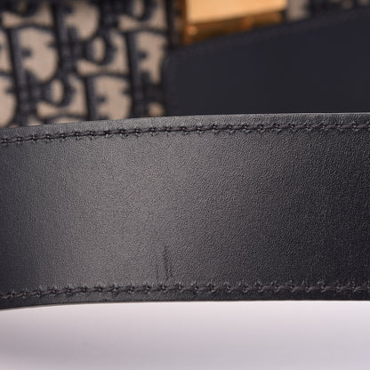 Christian Dior Oblique Flap Bag Navy Blue 12 of 14