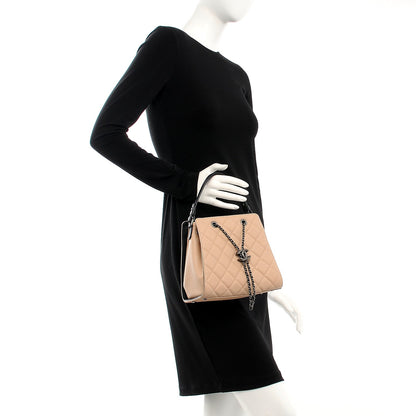Chanel Caviar Quilted Small CC Bucket Bag Beige 3 of 9