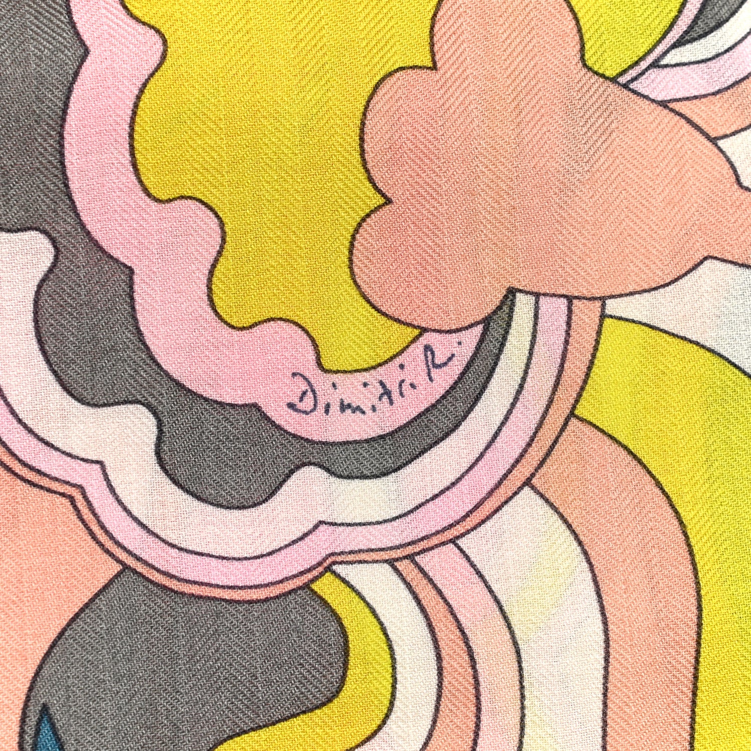 Hermes Cashmere Silk Faubourg Rainbow Shawl 140 Rose Jaune Vif Etoupe 6 of 7
