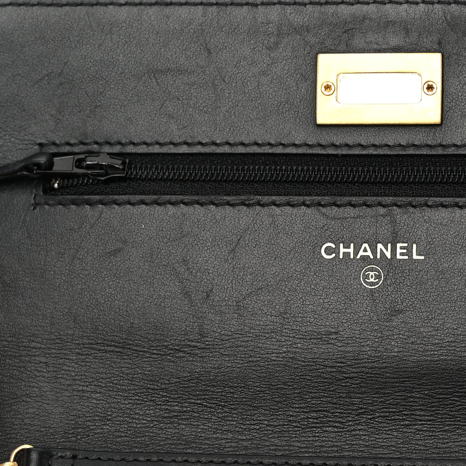 Chanel Aged Calfskin Quilted Reissue Wallet On Chain WOC Black 12 of 15