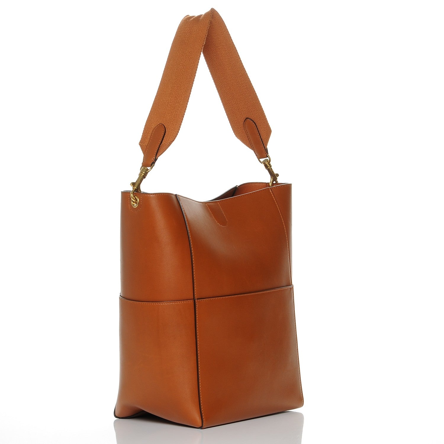 Celine Supersoft Calfskin Sangle Bucket Bag Tawny 3 of 6