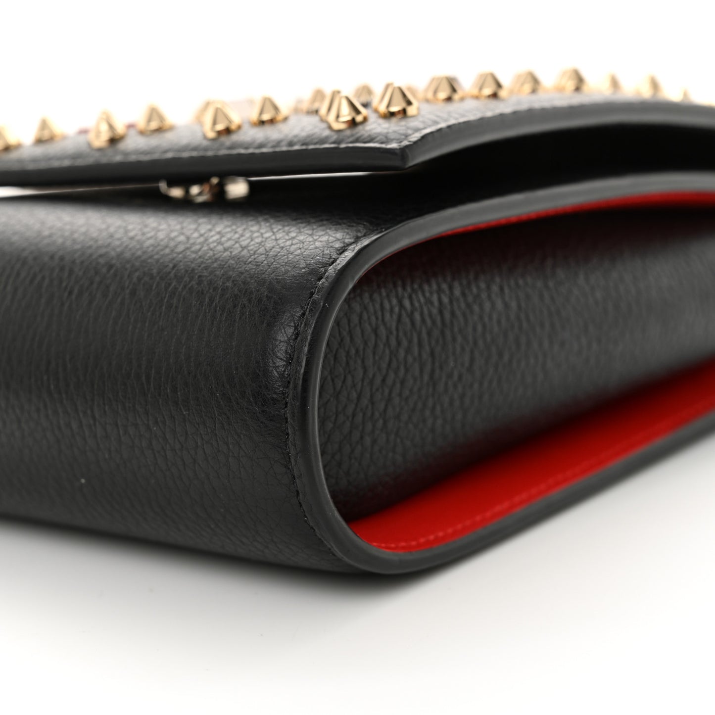 Calfskin Spikes Loubinthesky Paloma Crossbody Phone Case Black Multicolor