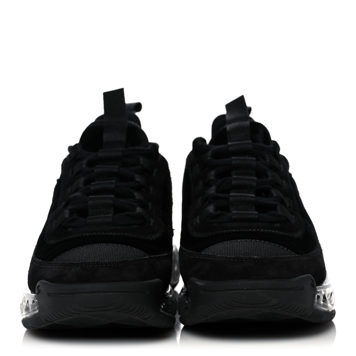 Suede Calfskin Velvet Grosgrain CC Sneakers 37 Black