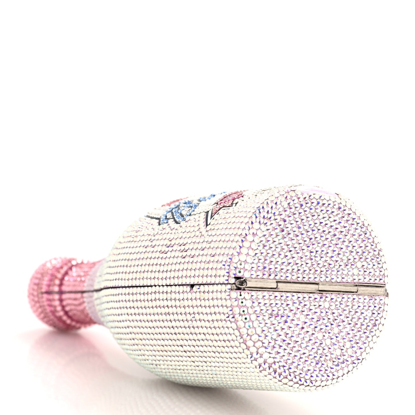 Crystal Champagne Bottle Bubbly Minaudiere Clutch Pink