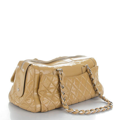 Chanel Patent Quilted Day Glo Flap Bag Beige 3 of 9