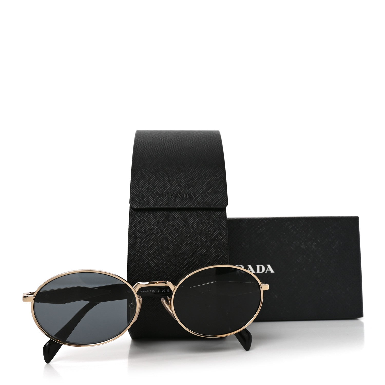 Prada Metal Logo Sunglasses SPR 65ZS Gold 7 of 7