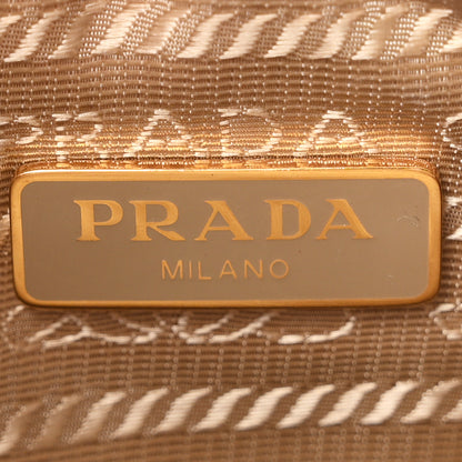 Prada Yarn Raffia Effect Crochet Striped Re-Edition 2005 Shoulder Bag Naturale Petalo 6 of 11