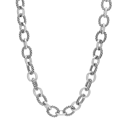 David Yurman Sterling Silver 12mm Oval Link Necklace 1 of 5