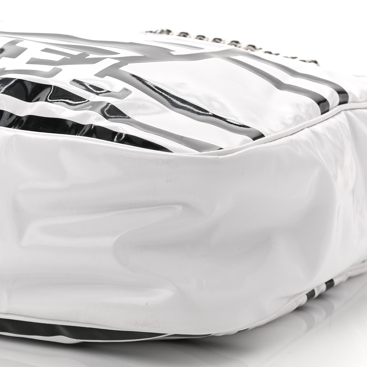 Chanel Vinyl Small La Pausa Camera Case White Black 9 of 9