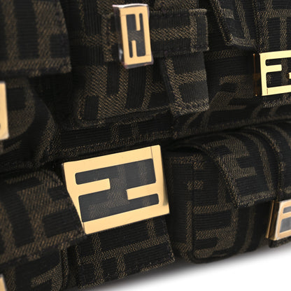 Fendi Fabric Jacquard FF 1974 Multipocket Baguette Tobacco Moro 12 of 14