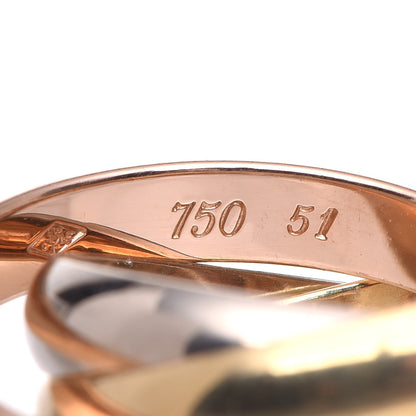 Cartier 18K Pink Yellow White Gold Classic Les Must De Trinity Ring 51 5.75 5 of 8