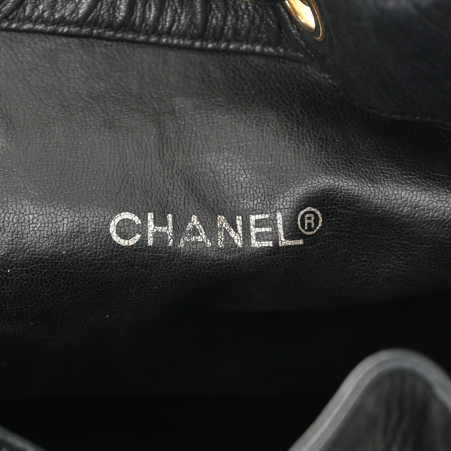 Chanel Grained Calfskin Lambskin Quilted Drawstring Bucket Bag Black 7 of 11
