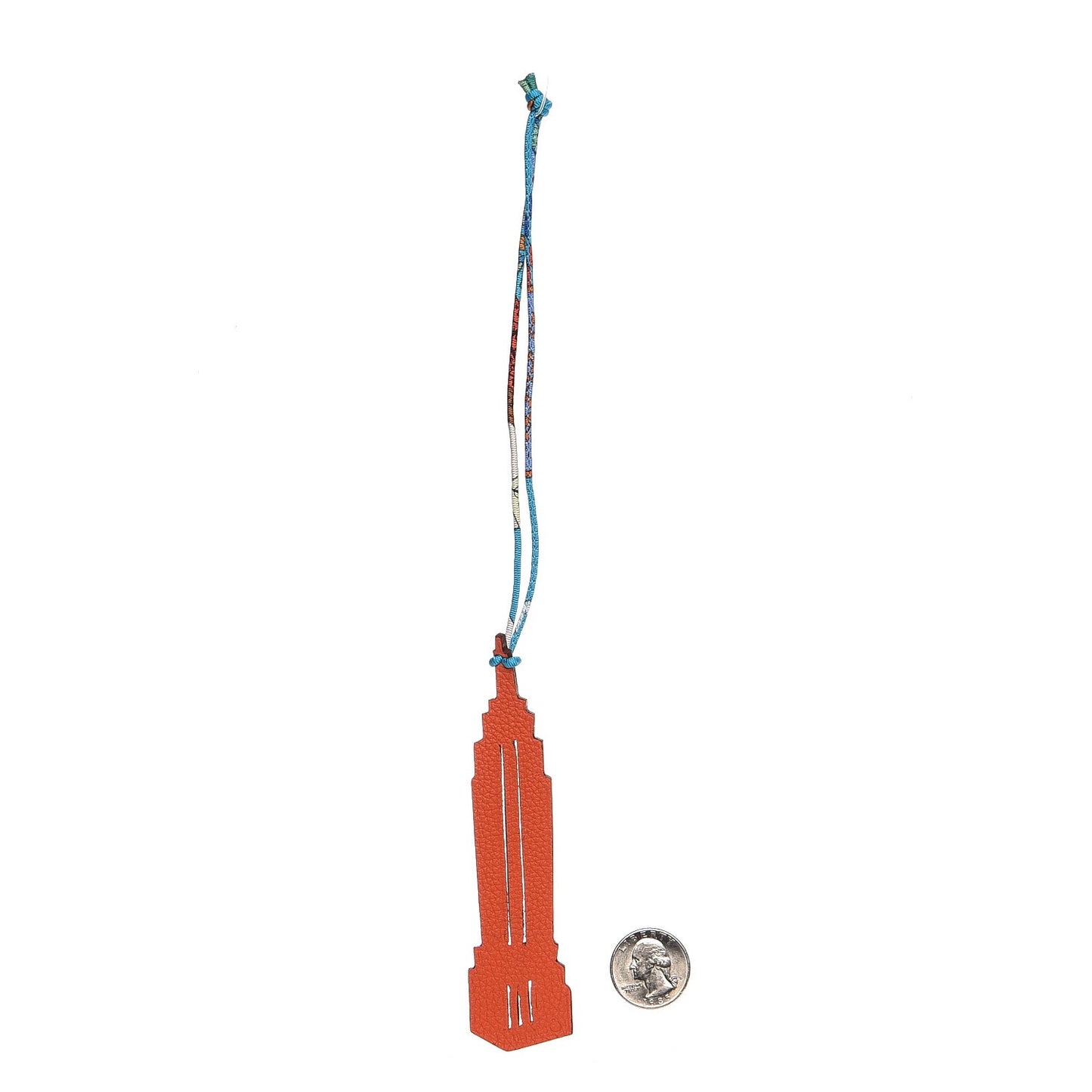 Togo Epsom Petit H Empire State Building Bag Charm GM Orange Poppy Jaune D'Or