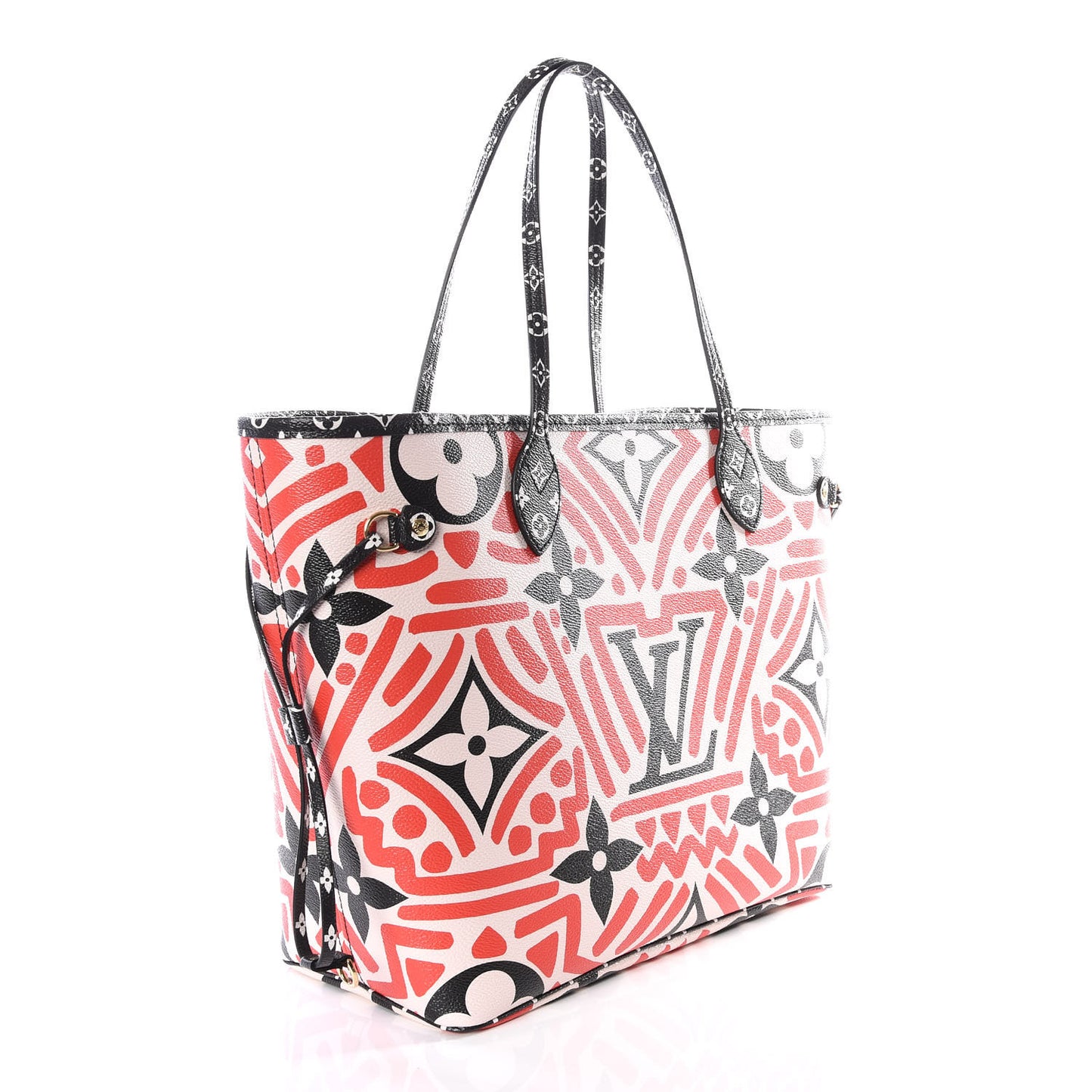 Monogram Giant Crafty Neverfull MM Creme Rouge Black