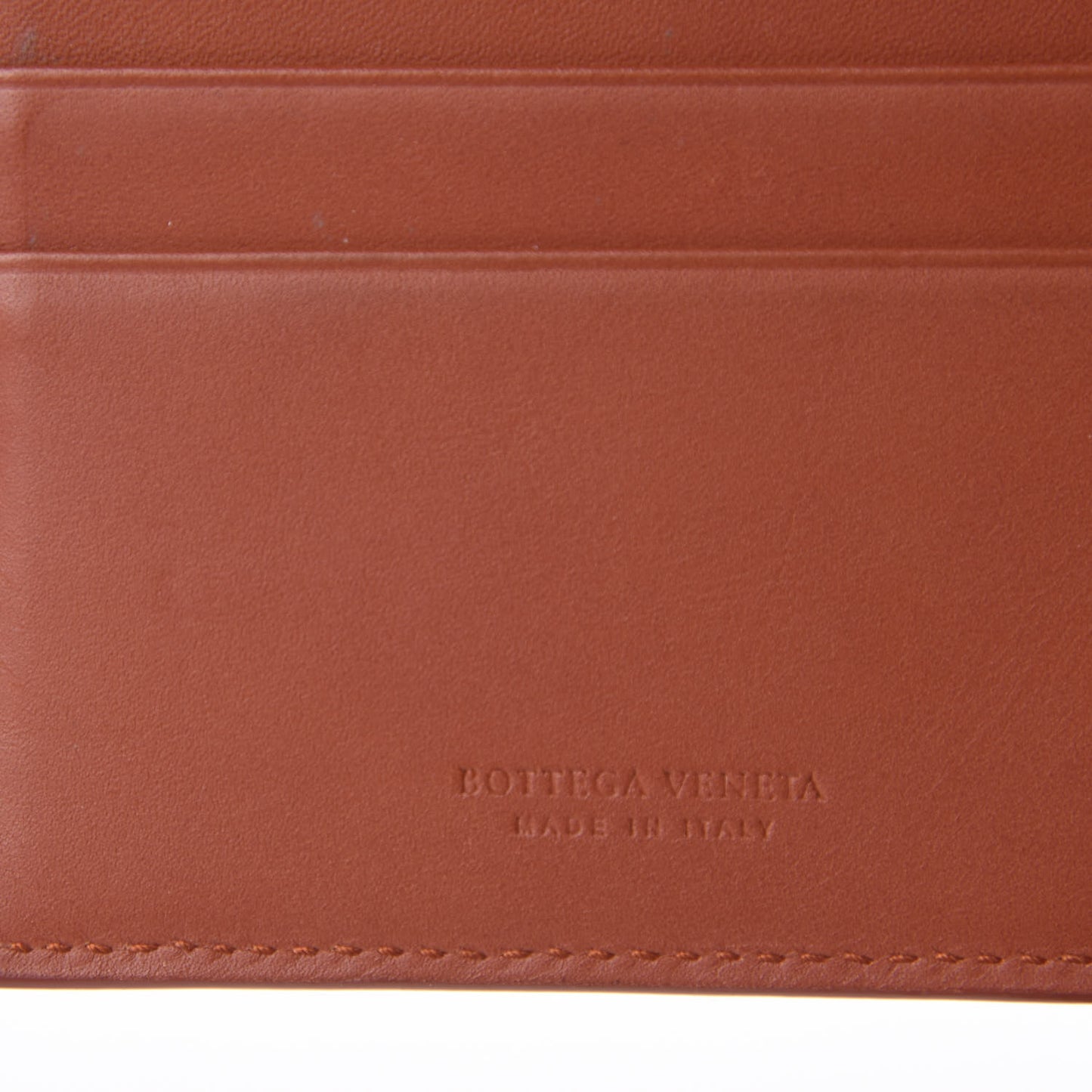 Calfskin Intrecciato Bi-Fold Wallet With Money Clip Brique