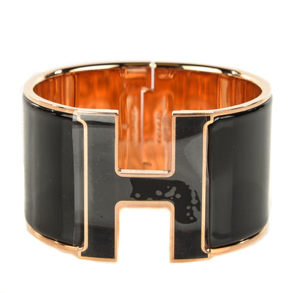 Hermes Enamel Extra Wide Clic Clac H Bracelet PM Black 1 of 6