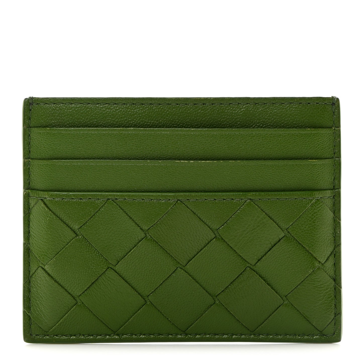 Nappa Intrecciato Card Holder Green
