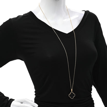 Van Cleef & Arpels 18K Yellow Gold Black Onyx Magic Alhambra Pendant Necklace 2 of 7