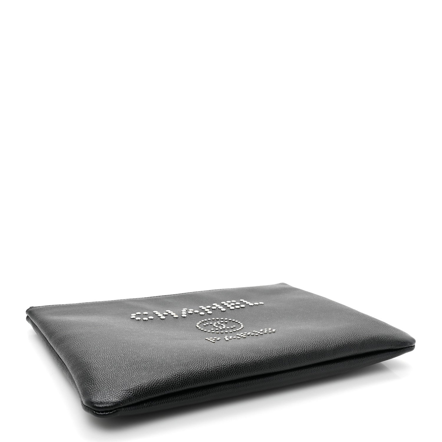 Chanel Caviar Studded Medium Deauville Pouch Black 4 of 9
