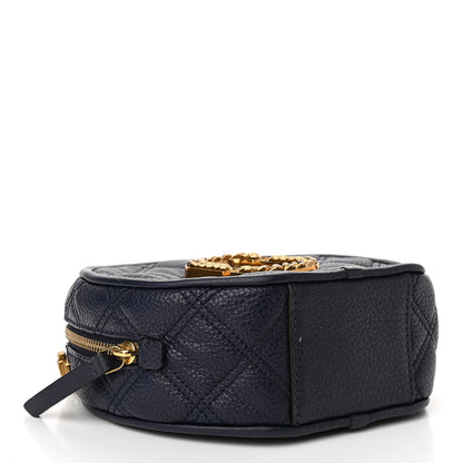 Marc Jacobs Grained Calfskin Quilted The Status Round Crossbody Navy 4 of 10