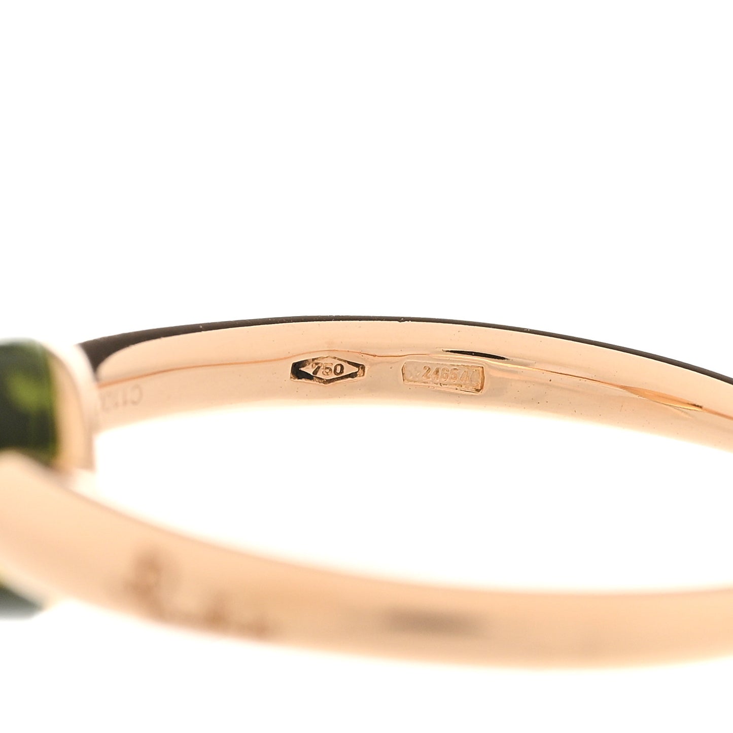 18K Rose Gold Peridot M'Ama Non M'Ama Ring 55 7.25
