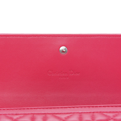 Christian Dior Lambskin Cannage Lady Dior Rendezvous Wallet On Chain Fuchsia 7 of 12