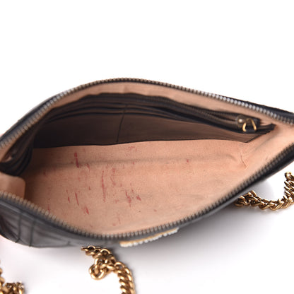 Gucci Calfskin Matelasse Mini Pearly GG Marmont Chain Bag Black 7 of 14