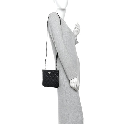 Chanel Lambskin Quilted Uniform Crossbody Bag Black 2 of 10
